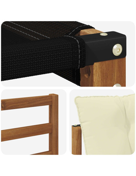 Set di divani con cuscino 3 pcs Naturale e Crema