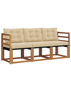 Set di divani con cuscino 3 pcs Naturale e Beige 2