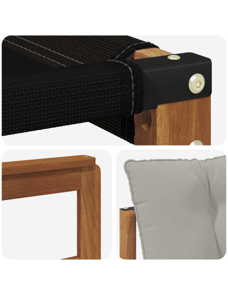 Set di divani con cuscino 3 pcs Grigio Naturale e Chiaro