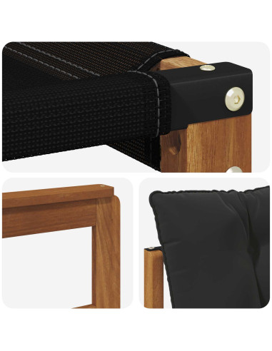 Set di divani con cuscino 3 pcs Naturale e Nero