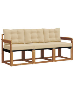 Set di divani con cuscino 3 pcs Naturale e Beige 2
