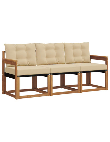 Set di divani con cuscino 3 pcs Naturale e Beige