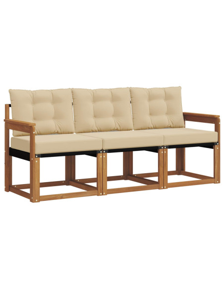 Set di divani con cuscino 3 pcs Naturale e Beige