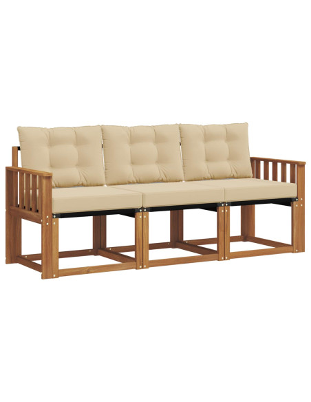 Set di divani con cuscino 3 pcs Naturale e Beige