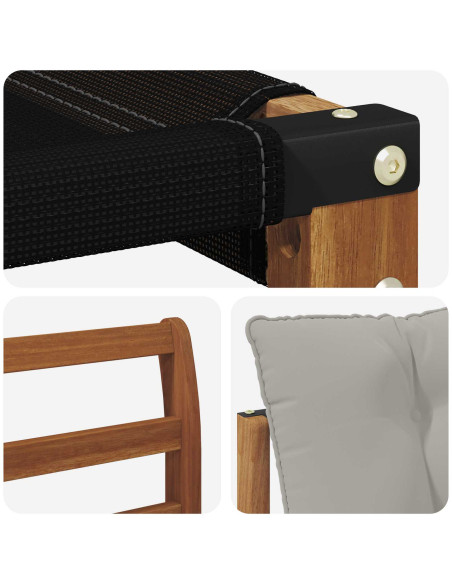Set di divani con cuscino 3 pcs Grigio Naturale e Chiaro