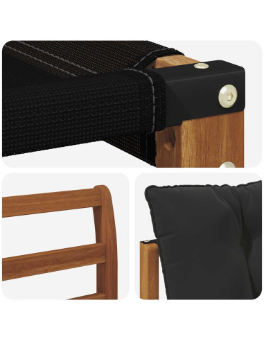 Set di divani con cuscino 3 pcs Naturale e Nero
