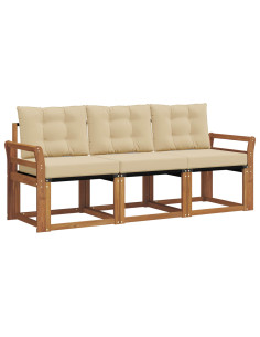 Set di divani con cuscino 3 pcs Naturale e Beige 2