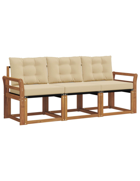 Set di divani con cuscino 3 pcs Naturale e Beige
