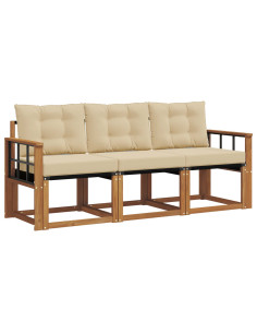 Set di divani con cuscino 3 pcs Naturale e Beige 2
