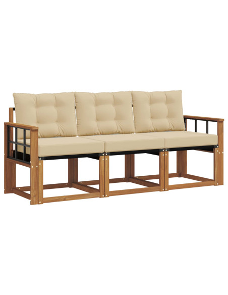 Set di divani con cuscino 3 pcs Naturale e Beige