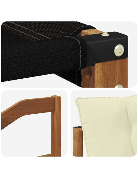 Set di divani con cuscino 3 pcs Naturale e Crema