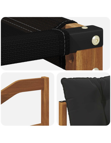 Set di divani con cuscino 3 pcs Naturale e Nero