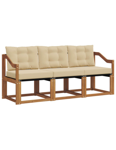 Set di divani con cuscino 3 pcs Naturale e Beige