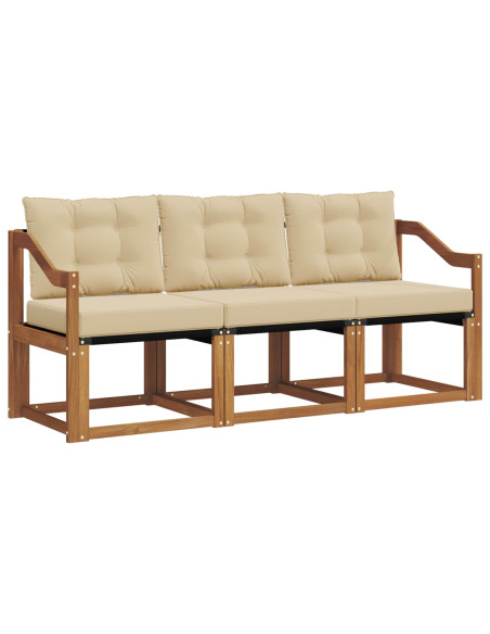 Set di divani con cuscino 3 pcs Naturale e Beige