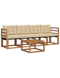Set di divani con cuscino 5 pcs Naturale e Beige 2