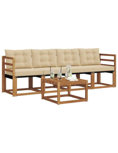 Set di divani con cuscino 5 pcs Naturale e Beige