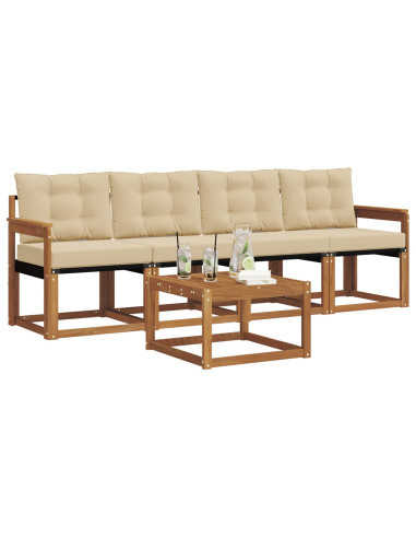Set di divani con cuscino 5 pcs Naturale e Beige