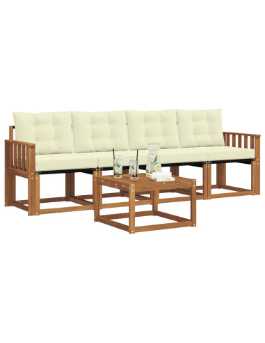 Set di divani con cuscino 5 pcs Naturale e Crema