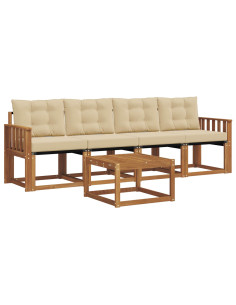 Set di divani con cuscino 5 pcs Naturale e Beige 2