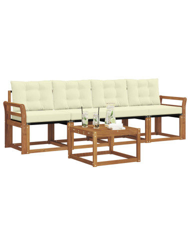 Set di divani con cuscino 5 pcs Naturale e Crema