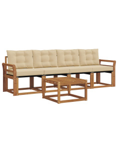 Set di divani con cuscino 5 pcs Naturale e Beige 2