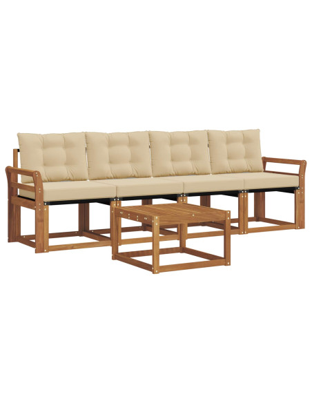 Set di divani con cuscino 5 pcs Naturale e Beige