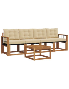 Set di divani con cuscino 5 pcs Naturale e Beige 2