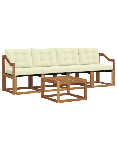 Set di divani con cuscino 5 pcs Naturale e Crema