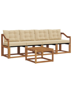 Set di divani con cuscino 5 pcs Naturale e Beige 2