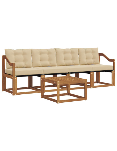 Set di divani con cuscino 5 pcs Naturale e Beige