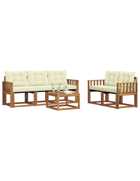 Set di divani con cuscino 6 pcs Naturale e Crema