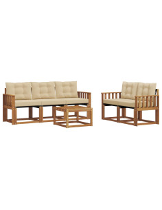 Set di divani con cuscino 6 pcs Naturale e Beige 2