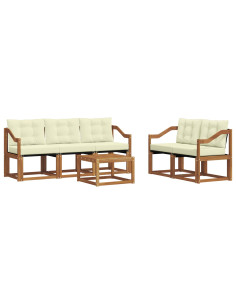 Set di divani con cuscino 6 pcs Naturale e Crema 2