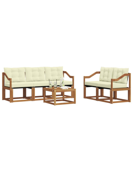 Set di divani con cuscino 6 pcs Naturale e Crema