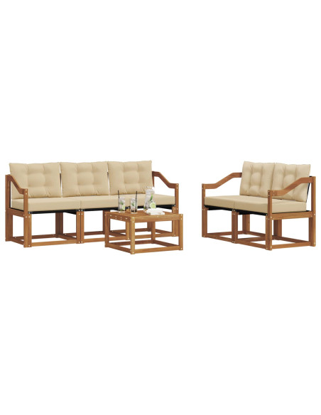 Set di divani con cuscino 6 pcs Naturale e Beige