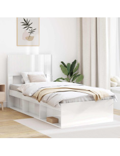 Testiera Letto Bianco Lucido Legno ingegnerizzato