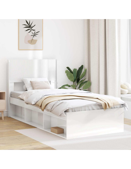 Testiera Letto Bianco Lucido Legno ingegnerizzato