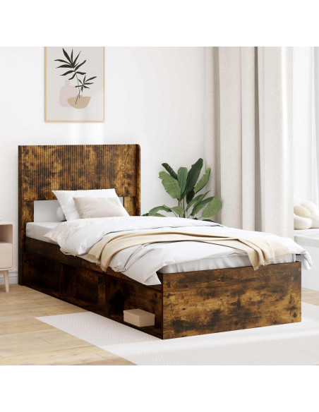 Testiera Letto Rovere Fumo Legno ingegnerizzato