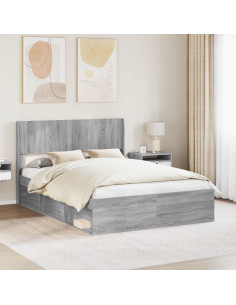 Testiera Letto Grigio Sonoma Legno ingegnerizzato