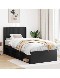 Testiera Letto Nero Legno ingegnerizzato