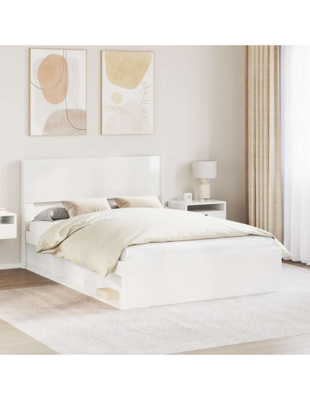 Testiera Letto Bianco Lucido Legno ingegnerizzato