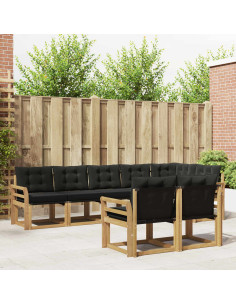 Set di divani da esterno con cuscino 8 pcs Bianco e Nero