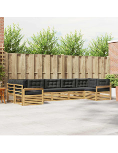 Set di divani da esterno con cuscino 7 pcs Bianco e Antracite