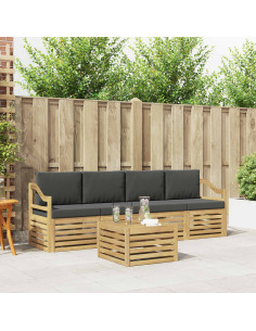 Set di divani da esterno 5 pcs Bianco e Antracite Poliestere
