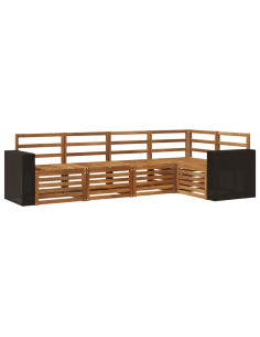Set divano sezionale 5 pcs Naturale Legno di Acacia Massello