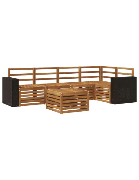 Set divano sezionale 6 pcs Naturale Legno di Acacia Massello