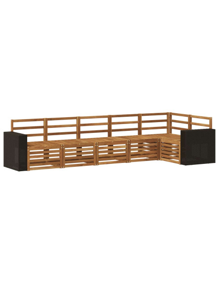 Set divano sezionale 6 pcs Naturale Legno di Acacia Massello