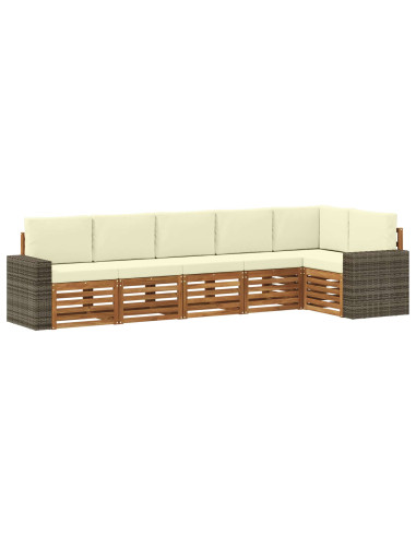 Set divano sezionale con cuscino 6 pcs Naturale e Crema