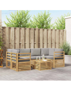 Set di divani da esterno 7 pcs Bianco e Grigio Chiaro
