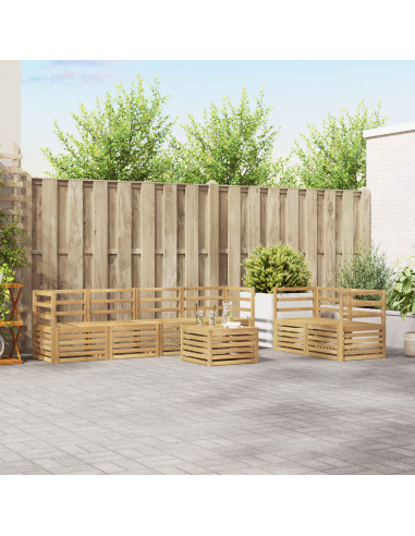 Set di divani da esterno 7 pcs Bianco Legno di Acacia Massello